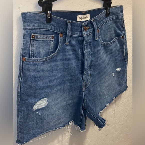 Madewell Dad Jean Denim Button Front Shorts - Size 27 - Picture 3 of 9